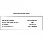 SPECIFICATION OF AMMONIUM  HYDROXIDE (NH4OH) -  บริษัท กมลจักรวาล(2003) จำกัด