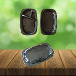 กล่องอาหาร 3 ช่องทรงโค้ง สีดำ - บริษัท ยูแพคกรีนวิชชั่น จำกัด